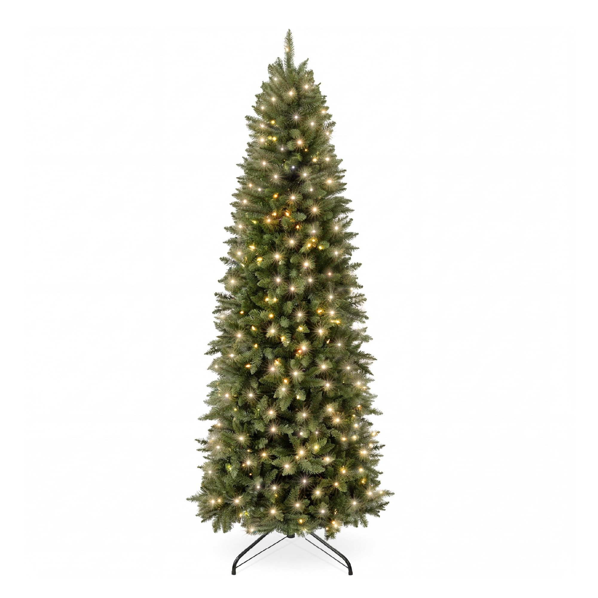 Best Choice Products Prelit Pencil Christmas Tree, 9ft Premium Artificial Tree, Realistic