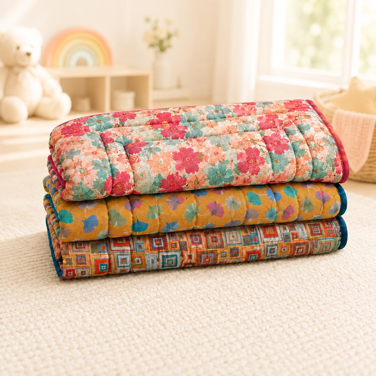 SINGULAR Cotton Baby Mattress Set - Blush -13 SINGULAR Cotton Baby Mattress Set - Blush -13