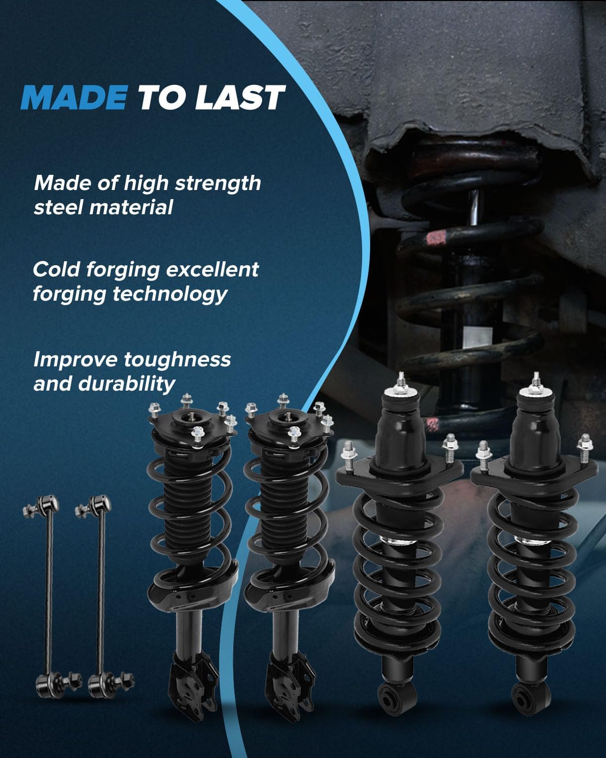 Struts shocks suspension kit for 2007 2008 2009 2010 2011 for Honda CR-V front and Rear shocks absorber Front rear Strut Spring Assembly Stabilizer Bar Link, 8 pcs