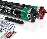 Vista 73 de Par de 2 resortes de torsión para puerta de garaje con barras de bobinado antideslizantes y guantes, electroforesis de precisión con revestimiento