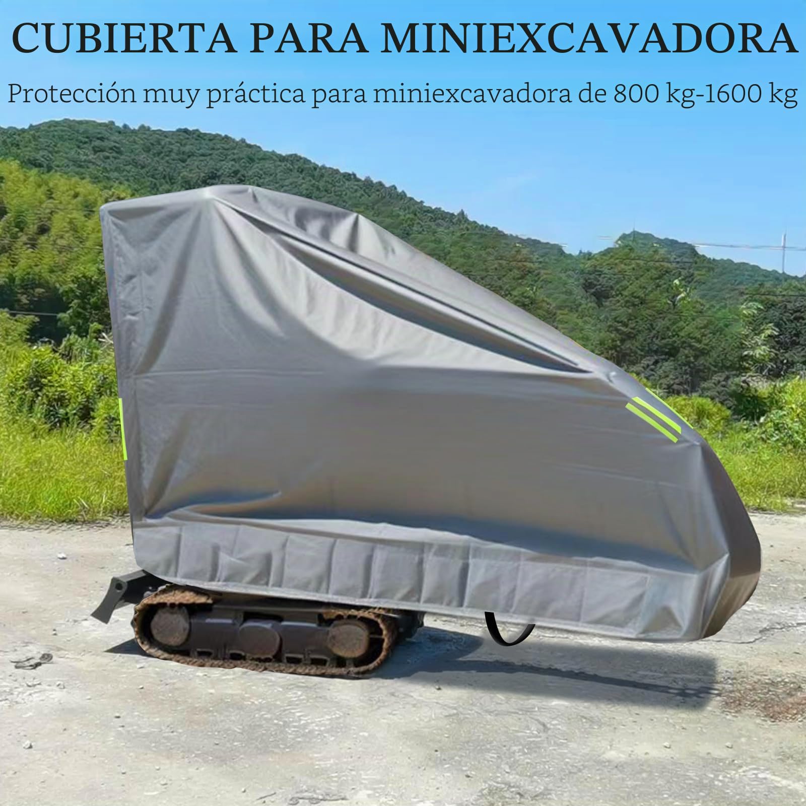 Cubierta completa impermeable y resistente a los arañazos y UV para mini excavadora de 800 kg a 1600 kg