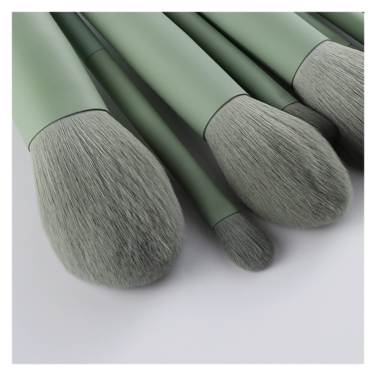 11/8pcs Busine for Trucco Verde Naturale Fondazione Fondazione Polvera Busta for Sopracciglia Set di Utensili estetici Maquillaje Professionale (Handle Color : Green Without Logo)