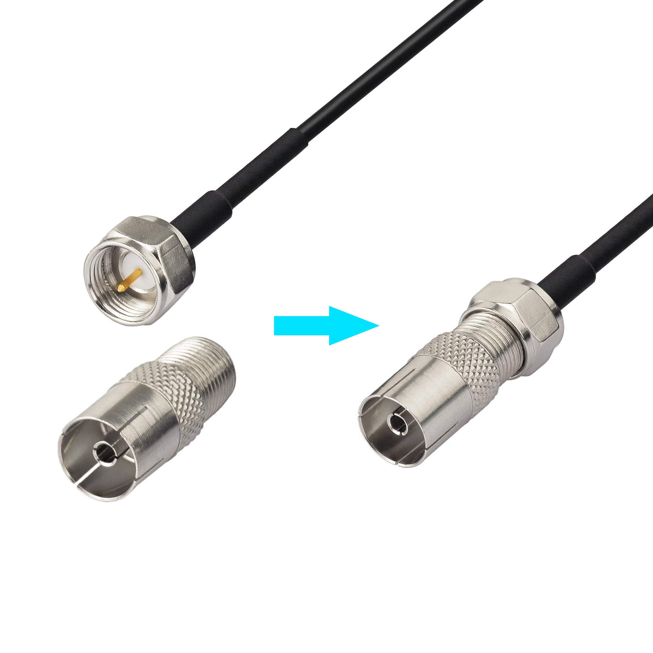 Bingfu Antenna Radio DAB FM Telescopico Interno Ricambio Cavo 2 m | Base Magnetica, per Sintonizzatore Tuner HiFi, Amplificatore Digitradio, Home Theatre, Ricevitore Stereo Digitale DAB + Casa
