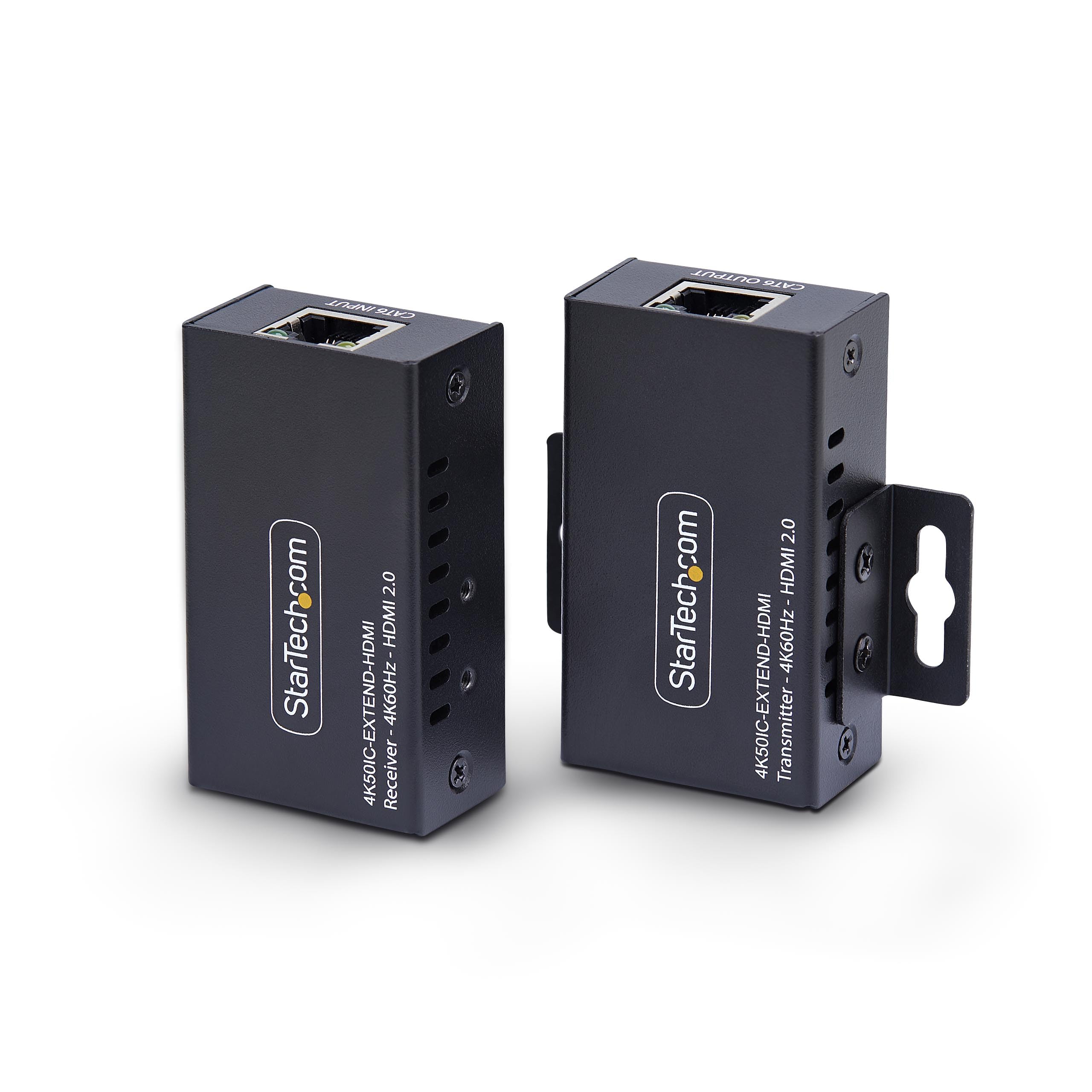 StarTech Extensor HDMI por CAT5e/CAT6 4K 60Hz HDR Audio 7.1 PoC 60m | Compatible con HDCP 2.2, Audio Dolby Digital y DTS, Soportes de montaje incluidos