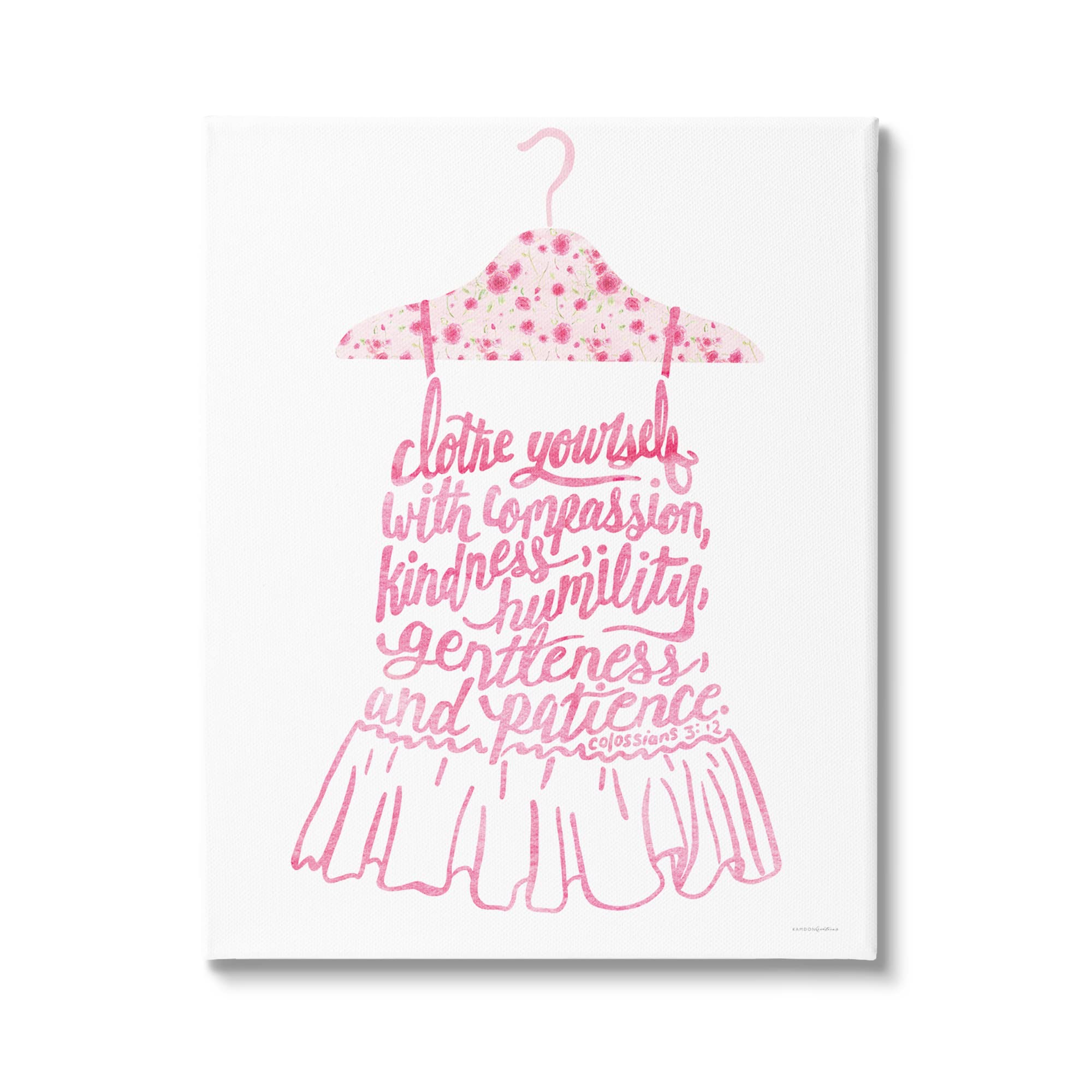 Stupell IndustriesPink Stylish Uplifting Quote Religious Verse Calligraphy, Design by Kamdon Kreations