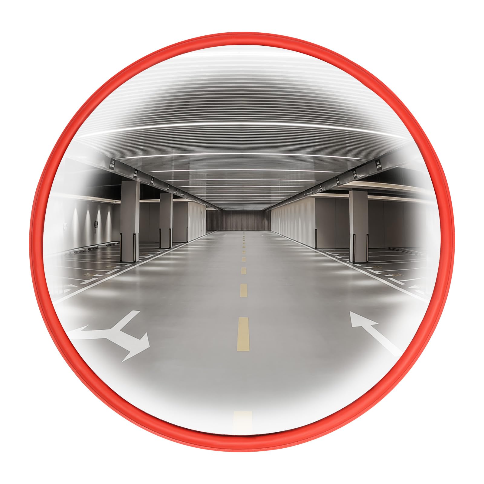 18 inch Convex Mirror Traffic Mirror, Circular Pole Mounted Security Mirror Driveway Mirror Safety Mirrors (Suggested for Indoor use)