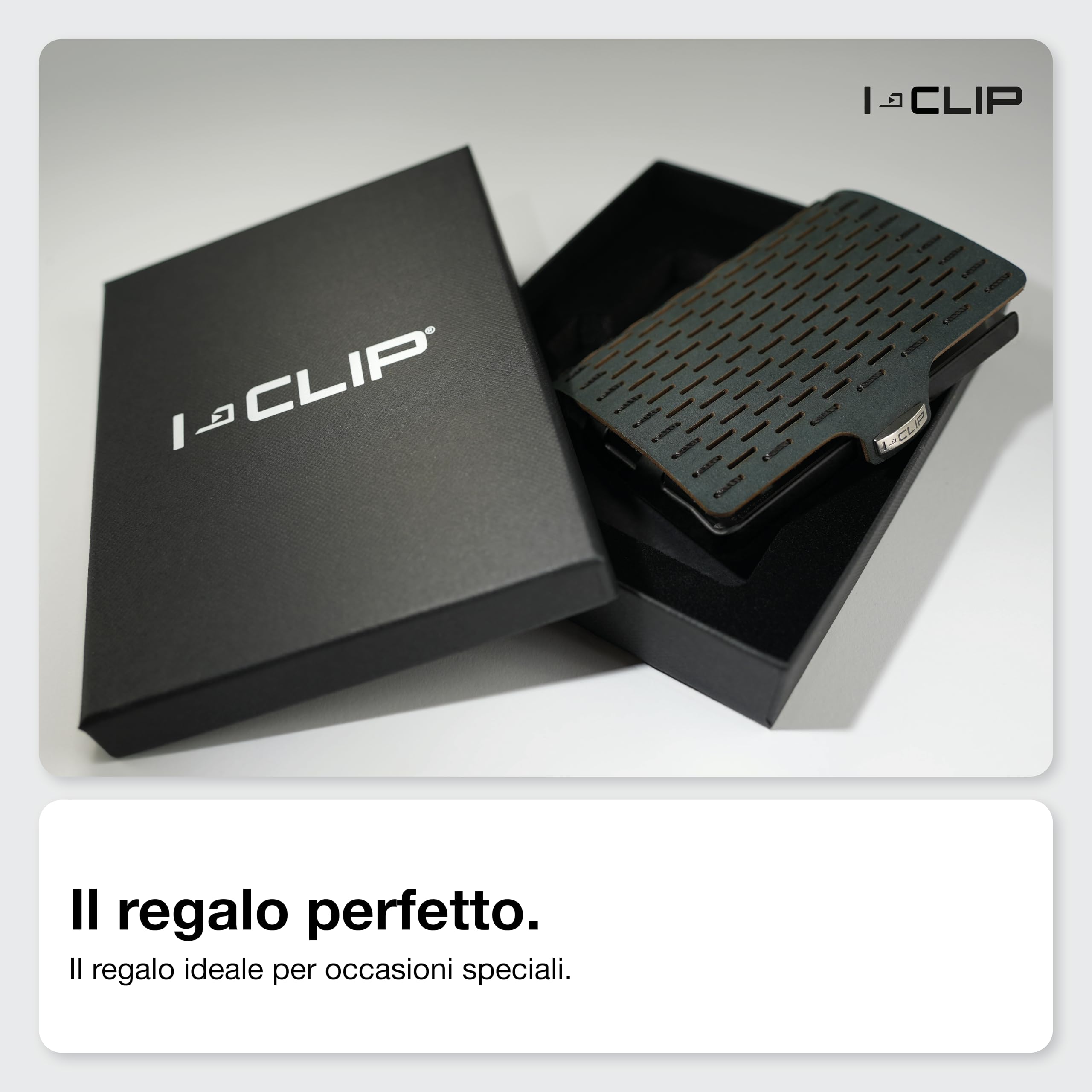 I-CLIP Original Portafoglio Uomo Slim con Portamonete Banconote, Mini Wallet fino a 12 Carte, Ultraleggero con soli 22g, Pelle