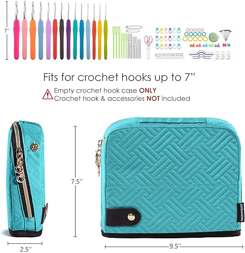 Miniatura 2 de Estuche de gancho de ganchillo vacío - Estuche organizador de gancho de ganchillo (actualizado) - Organizador de corchet - Soporte de gancho de