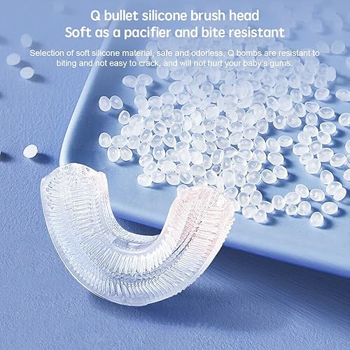 Miniatura 5 de Cepillo de dientes eléctrico para niños, en forma de U, impermeable, funciona con pilas, 360 cepillos de dientes automáticos en forma de U sónicos