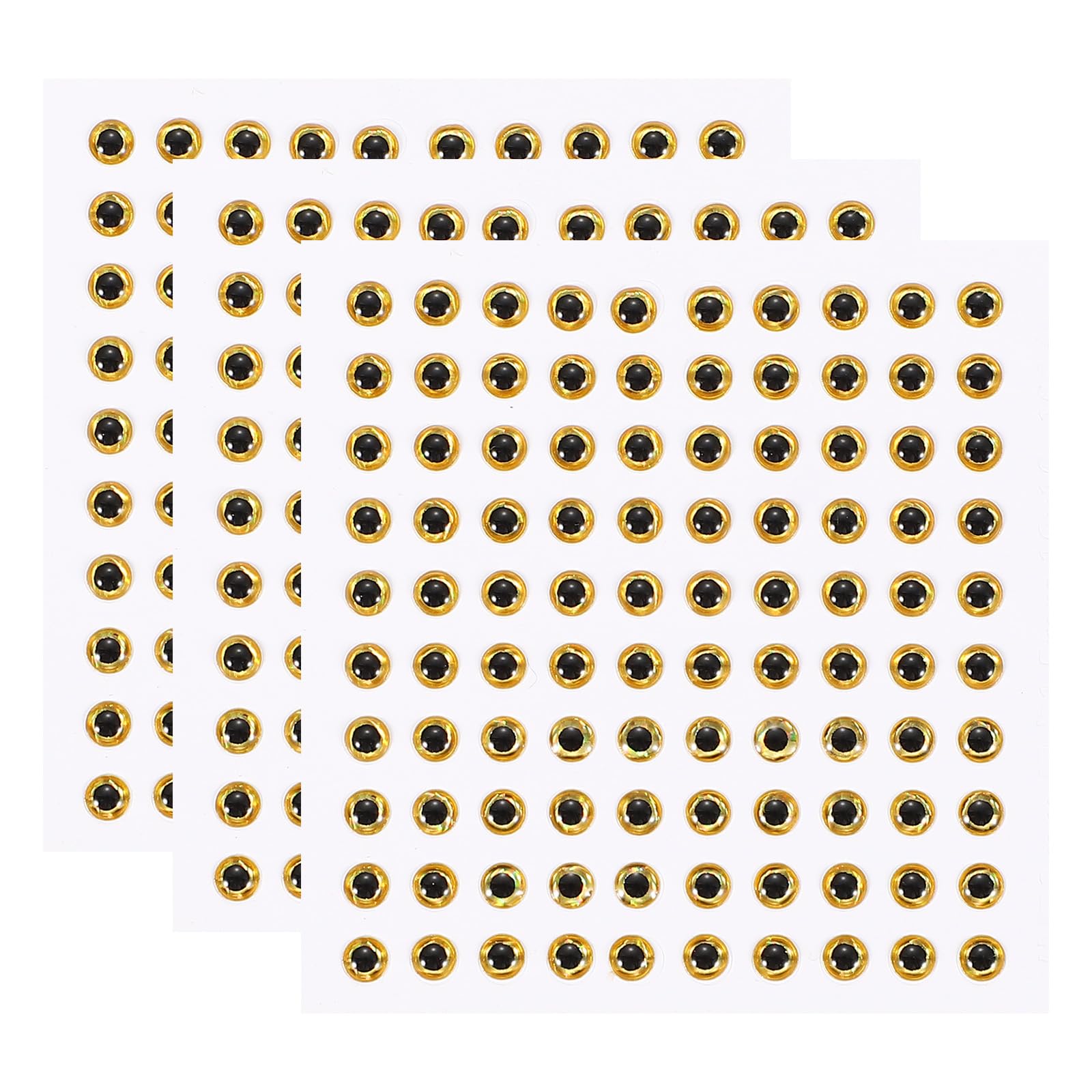 YELARXI Fish Eyes for Lures Making, 3D Eyes Fly Tying Materials Lures, Artificial Fishing Baits 3mm & 300 Pcs & Yellow -Fit for (Fish Bait/Fly Tying Streamers/Crafts)
