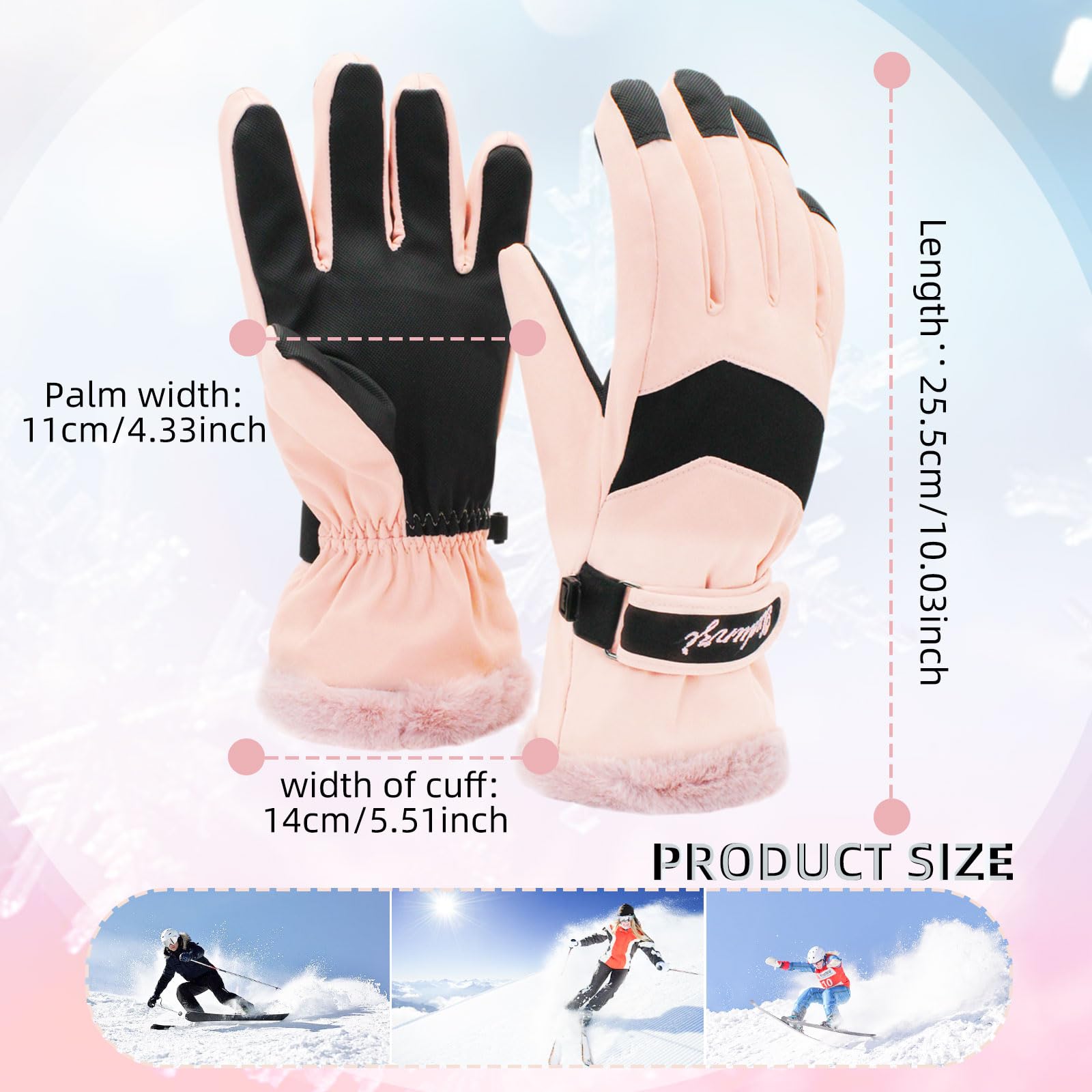 Guanti da sci Guanti touch screen ultraleggeri Guanti caldi Guanti da snowboard Guanti da equazione per moto Guanti impermeabili da neve per adulti Uomini Donne  18
