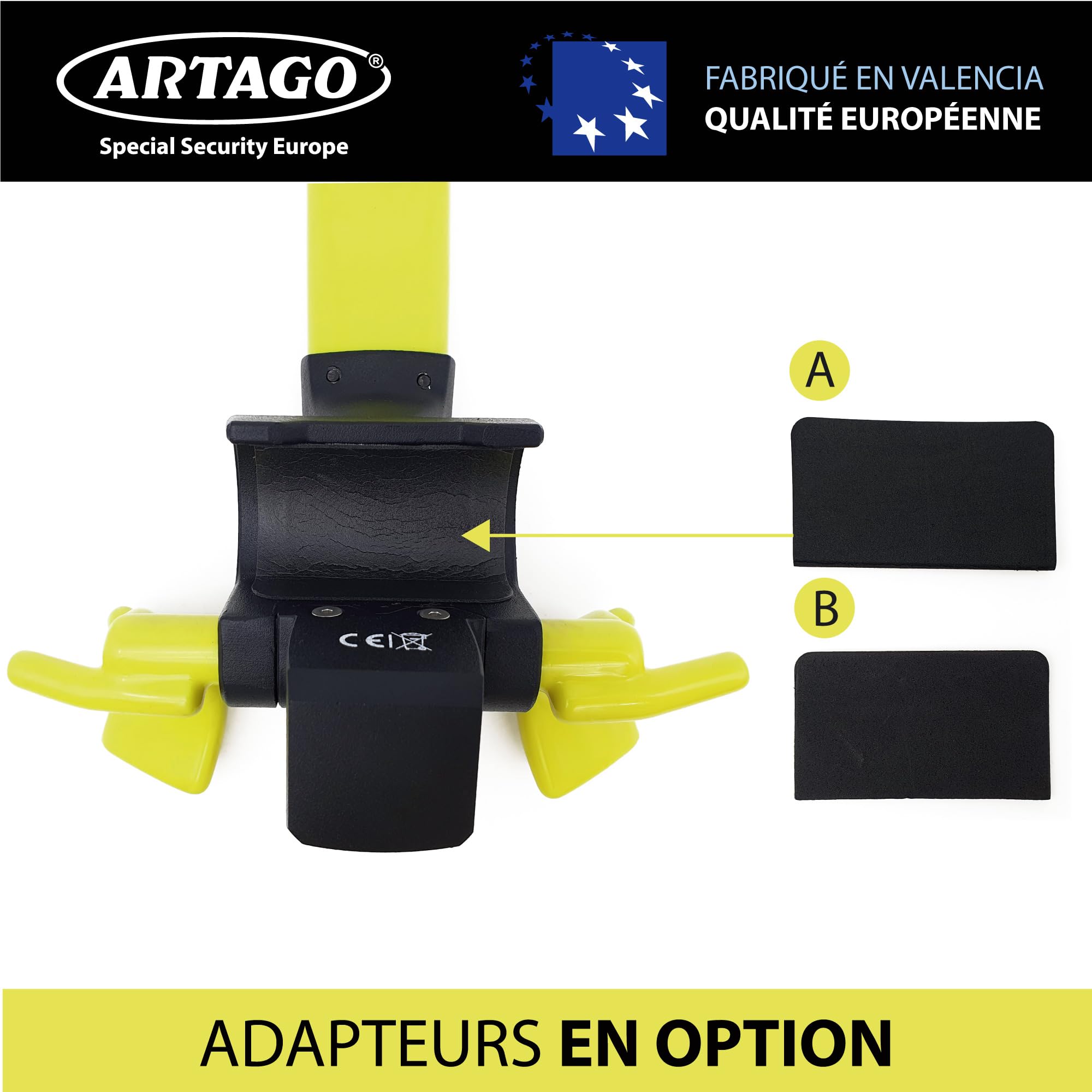 ARTAGO 870 Antivol Voiture Haut de Gamme, Canne Antivol Voiture 2en1 | Alarme Intelligente, 120dB, LED Nuit, Warning Dissuasif | Bloque Volant Plus Sûr Autour d'un Rayon, Meilleure Barre Bloc Auto SUV