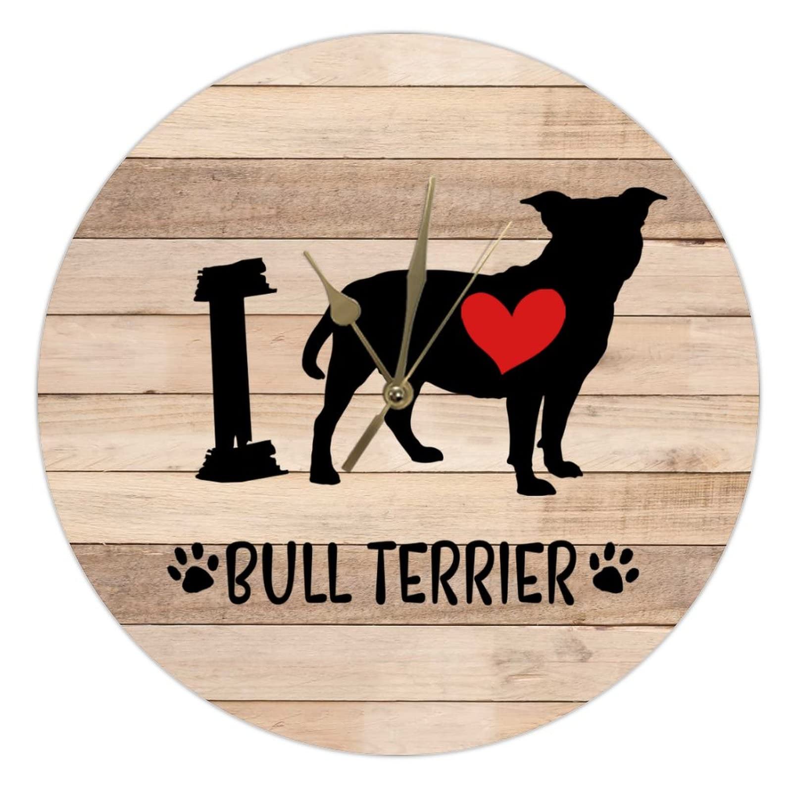 Horloge decorative en bois I Love Dog 38cm pour salon chaleureux