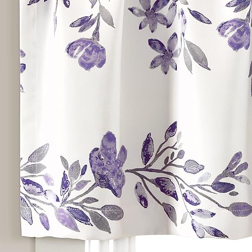 Miniatura 3 de Lush Decor Tanisha - Cenefa para cortina de oscurecimiento de habitación, 18 pulgadas de largo x 52 pulgadas de ancho, morado y gris