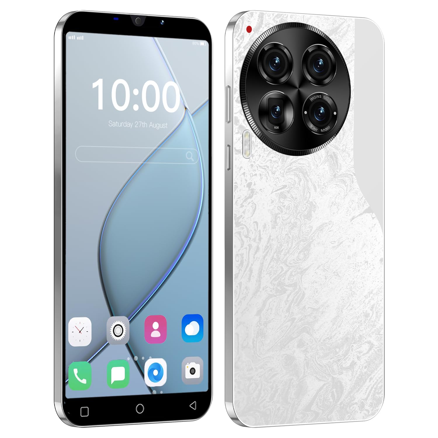Cheap Mobile Phone,Unlocked for T-Mobile Pre-Paid SIM, 5.0" HD Screen, Android 9.0, 16GB (Up to 128GB), Dual SIM, Dual Cameras, Face Unlock (White)