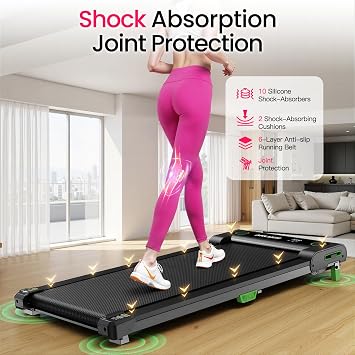 Akluer Walking Pad with Incline Under Desk Treadmill for Home Office