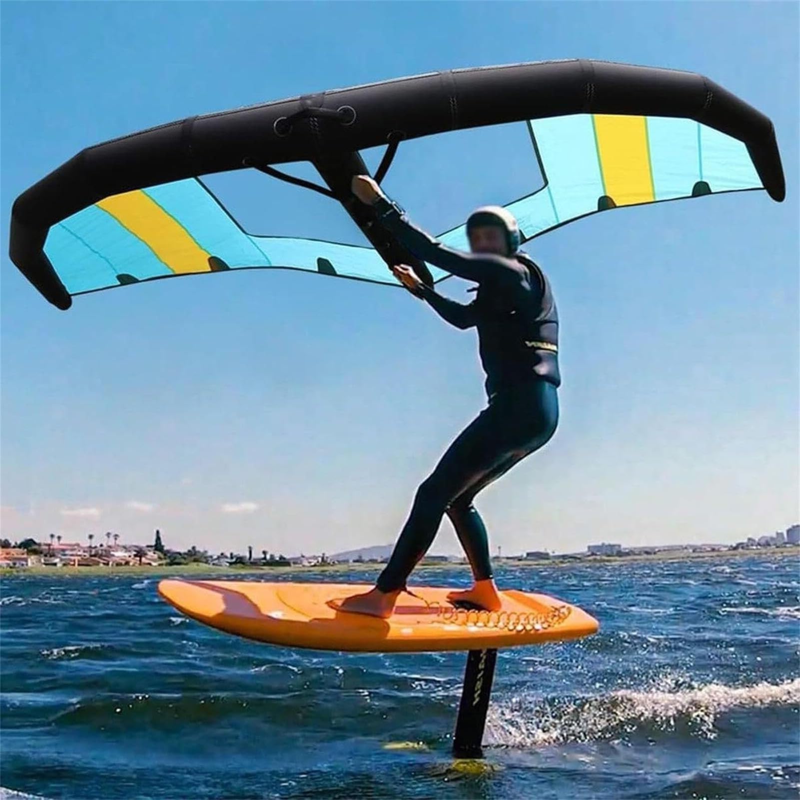 Windsurfen, aufblasbarer Wind-Handflügel, Folie, Kitesurfen | Tragbarer Windsurfen, aufblasbarer Flügel, Renn-Surfbrett-Windflügel for Anfänger(6Square meter)