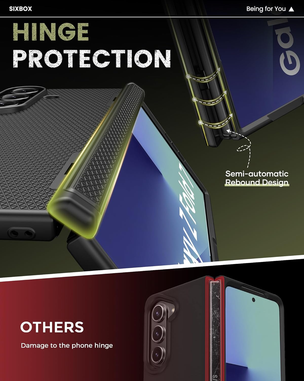 for Samsung Galaxy Z Fold 7 Case with Hinge Protection & Screen Protector, Slim Fit Design Hard PC Shockproof 360° Full Body Protective Phone Cover Case for Galaxy Z Fold 7 2025, Black - Image 3