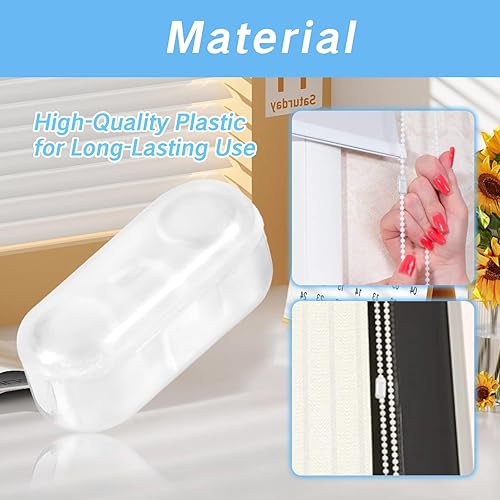 Miniatura 2 de Paquete de 30 conectores de cadena de bola, varios conectores de cadena de cuentas enrollables, clips de conector de cadena de bola para persianas