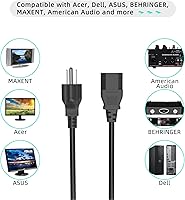 Vista 3 de Enchufe de cable de alimentación de CA con certificación UL de 6 pies/5.9 ft para reproductor de CD digital Rega Apollo-R Apollo