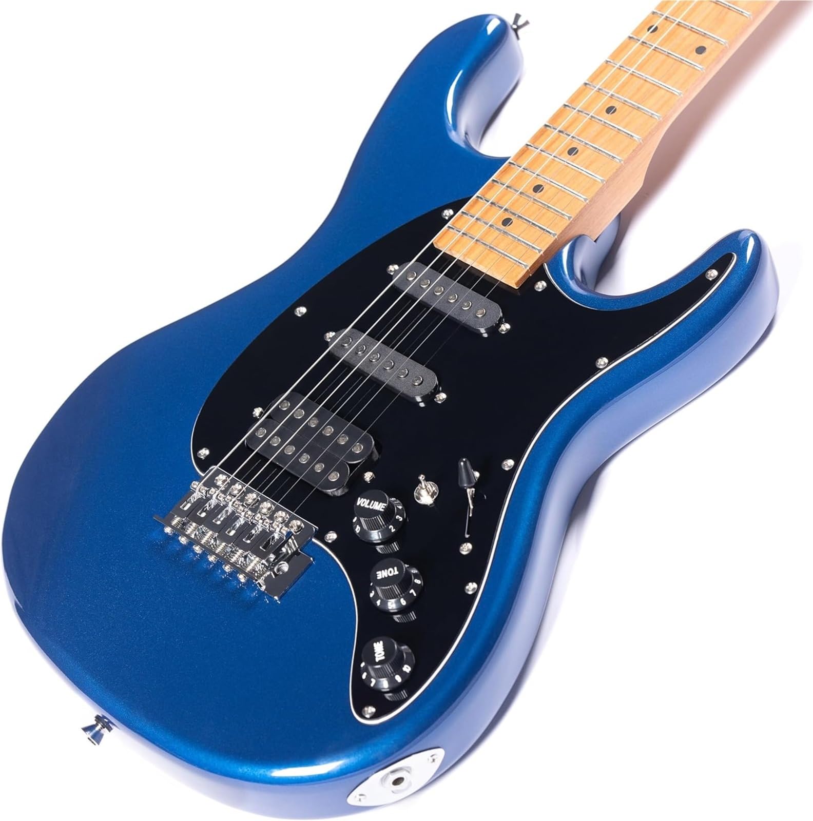 Gitary Elektryczne Pełnowymiarowe Ciemnoniebieska Gitara Elektryczna 7 Strun Korpus Z Drewna Paulowni