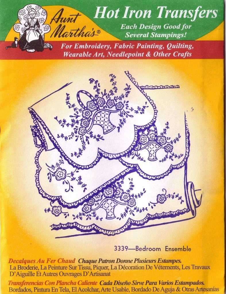 Aunt Martha's Multicolor Bedroom Ensemble Hot Iron Embroidery Transfer By