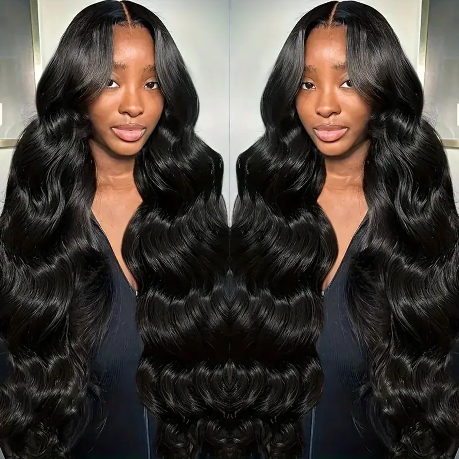 13x6 HD Frontal Wig 250 Density HD Lace Front Wigs Human Hair Pre Plucked with Baby Hair Brazilian Virgin Hair Glueless Body Wave Wig 20 Inch
