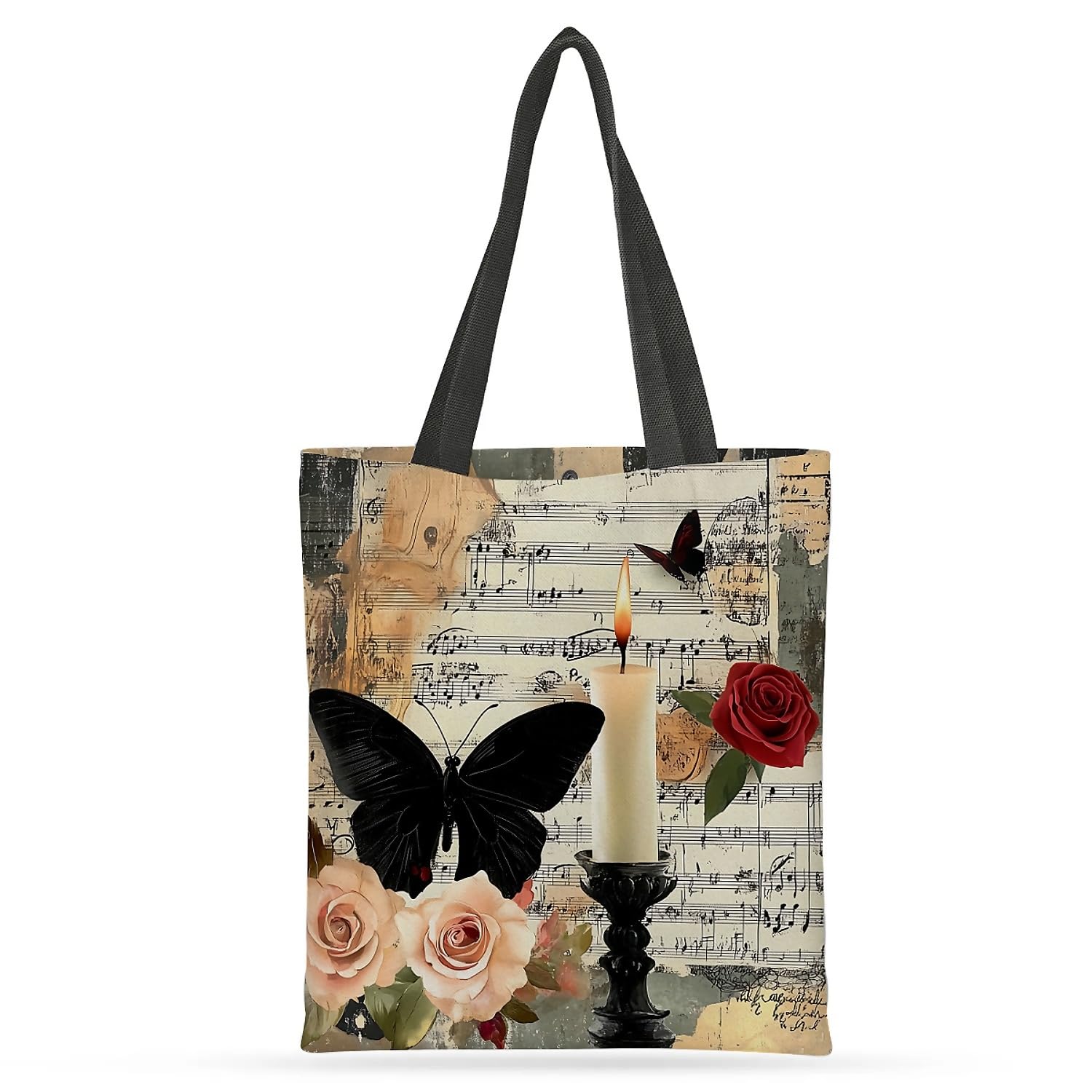 Yesad Canvas Tote Bag for Women with Zipper Inner Pocket, Canvas Tote for Daily Work Shopping