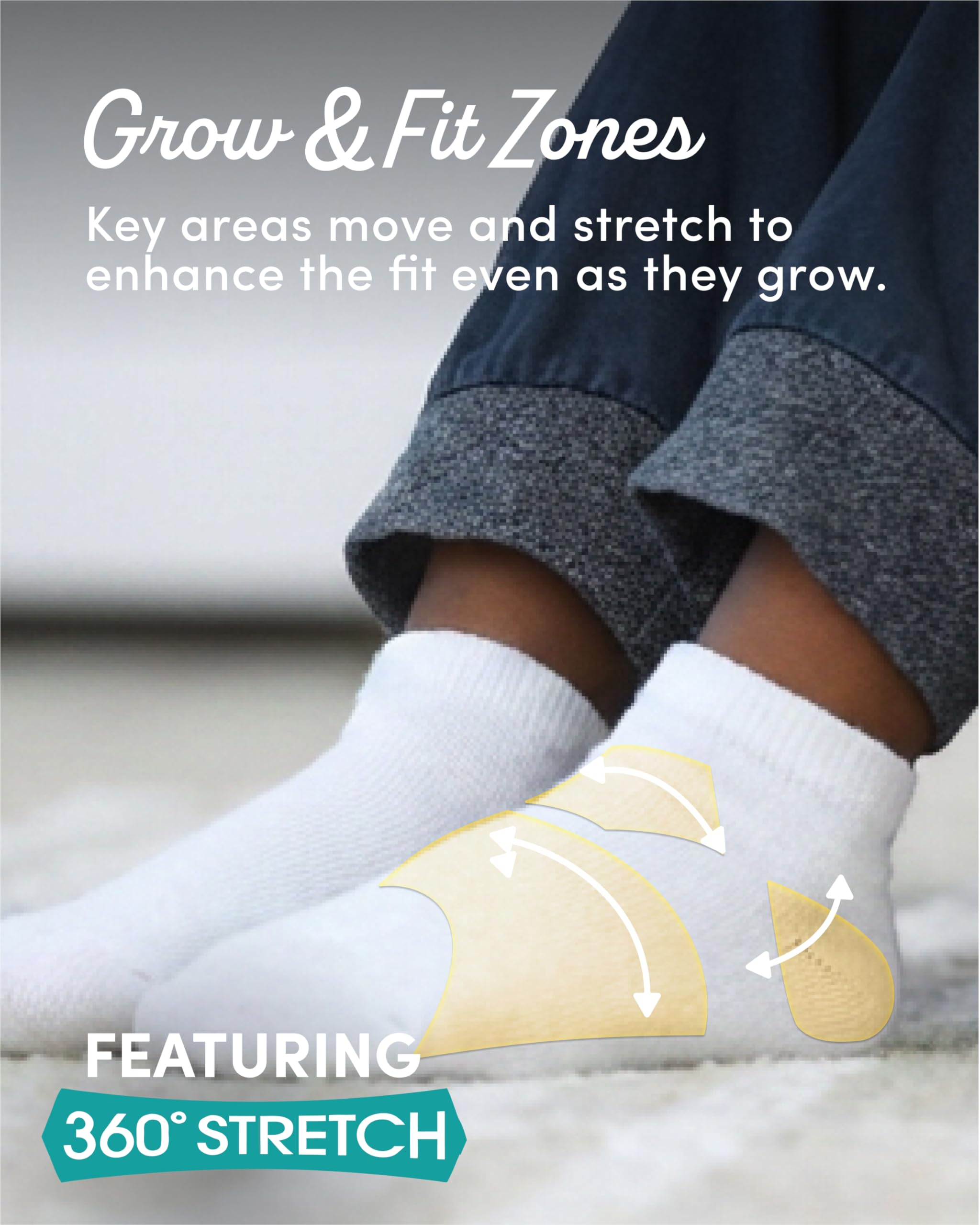 Fruit of the Loom Baby Grow & Fit Flex Zones Low Cut Stretch Socken – Unisex, Mädchen, Jungen, 22er-Pack