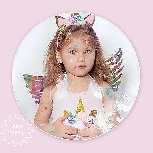 Miniatura 7 de Discorty Space Cat Party Supplies - Tatuajes temporales - Tatuajes de papel de aluminio con purpurina  Diseño puro hecho a mano  Impermeable,