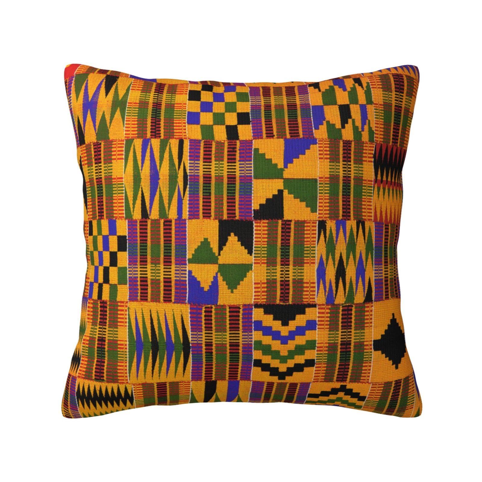 Ghana Kente Cloth, Pillow Cover Decorative Throw Pillowcase Soft Polyester Cushion Covers 45x45 cm