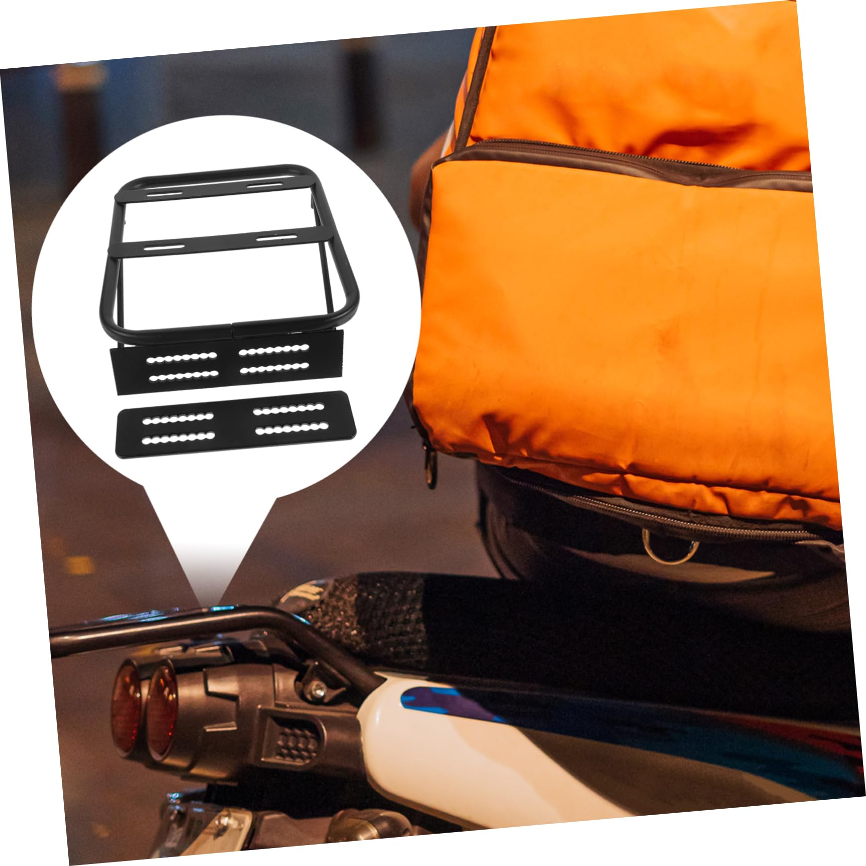 TOYANDONA Porte-Bagages Arrière de Moto Noir, en Alliage D'aluminium Support Allongé, Multifonction, Pratique et Sûr pour Usage Quotidien
