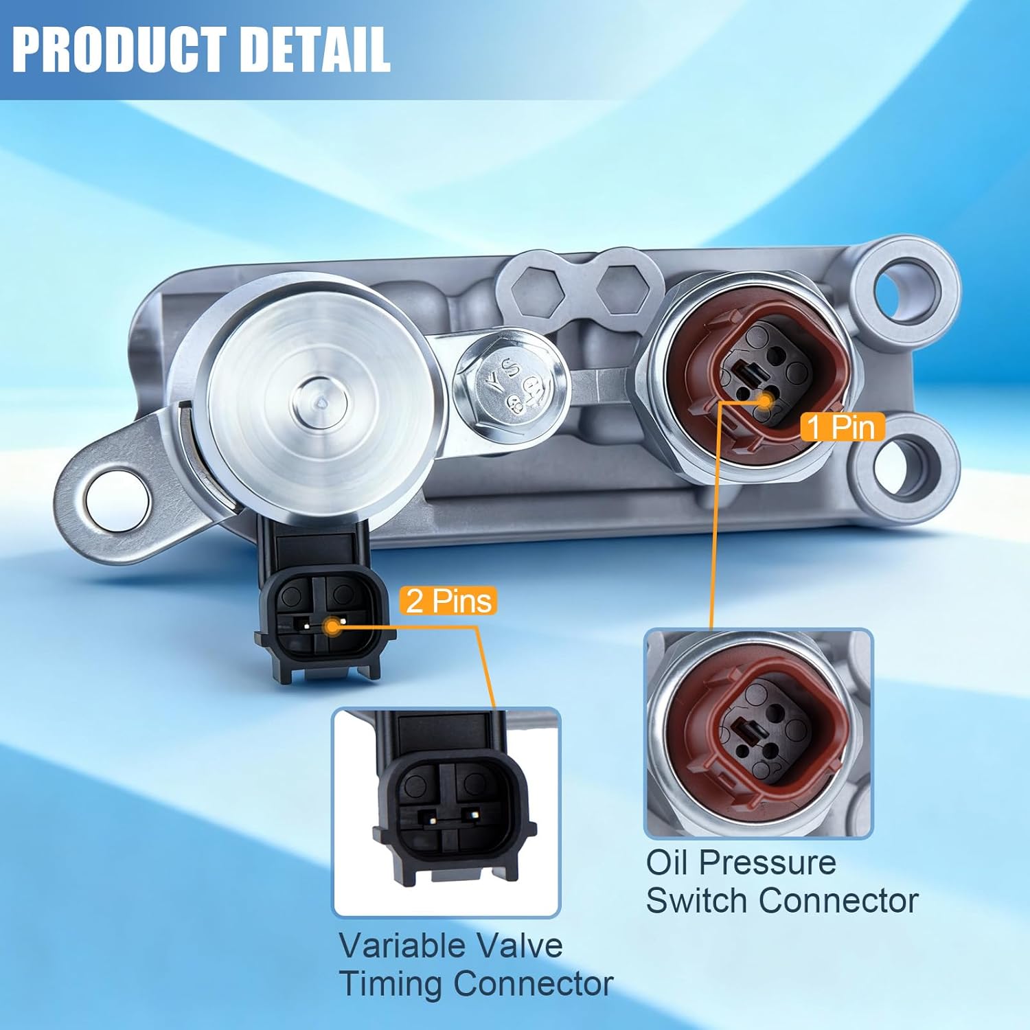 Sorello VVT Solenoid Variable Valve Timing Solenoid Fit for Honda Accord Crosstour Odyssey Pilot 3.5L V6, VVT Solenoid Actuator Replace 918-056 918056 15810-R70-A04 15810R70A04 15810-R70-A03