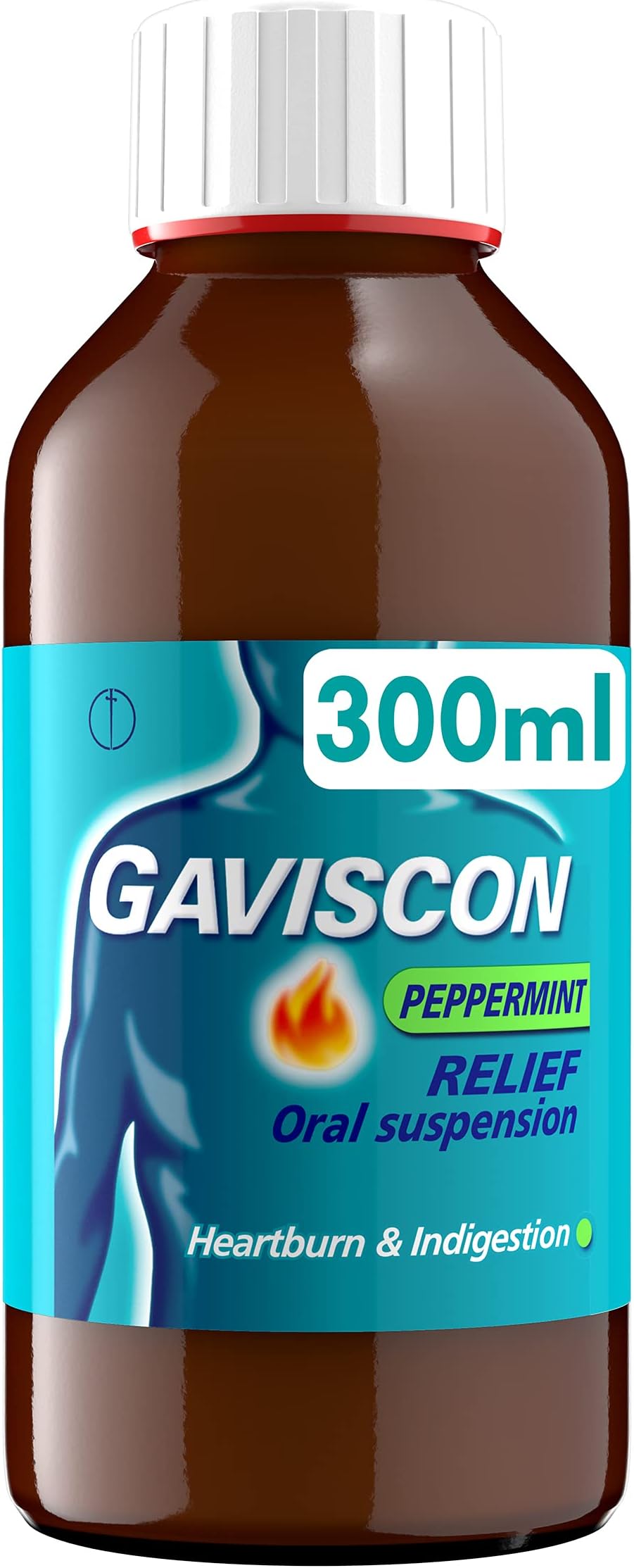 Gaviscon Liquid Heartburn & Indigestion Relief Peppermint Flavour, 300 ml