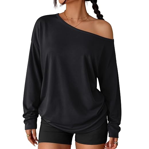 Trendy Queen Womens Off The Shoulder Oversized Tops