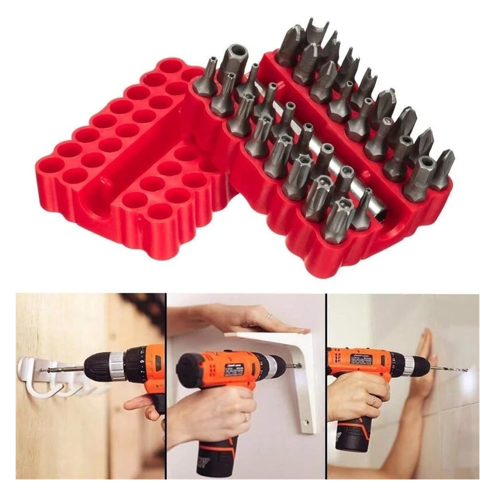 Tournevis de sécurité magnétique Torq Torx, clé hexagonale en étoile, jeu d'embouts support électrique 1/4 "6.35mm for le vissage, 33 pièces