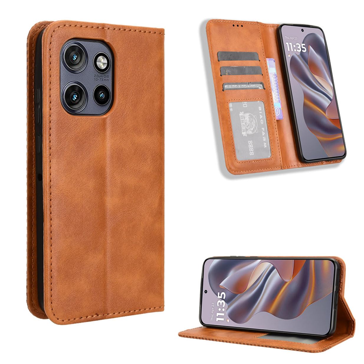 Leder-Handyhülle Für Motorola Edge 50 Neo – Mit Standfunktion & 3 Kartenfächern