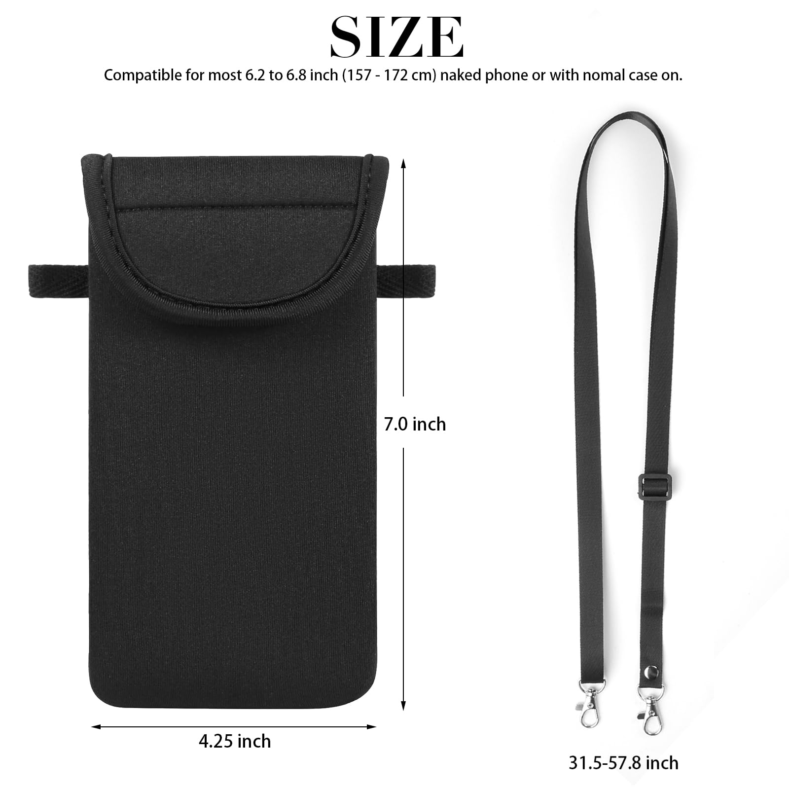 Dual Layer Neoprene Mobile Phone Sleeve, Zip Wallet Belt Loop Holster For IPhone 16 Plus 16 Pro Max 15 14 13 Pro Max Samsung Galxy A15 A55 A25 A05s - View #13