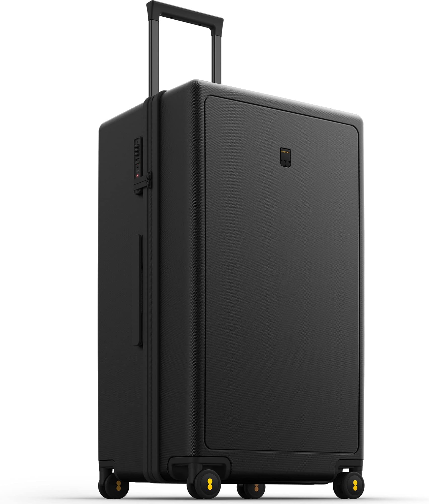 Suitcase Hand Luggage 100% PC Lightweight Trolley Case Micro-Diamond Textured Design, Carry on Luggage with 4 Spinner Wheels, TSA Hard Shell(76cm, 105L, Black)