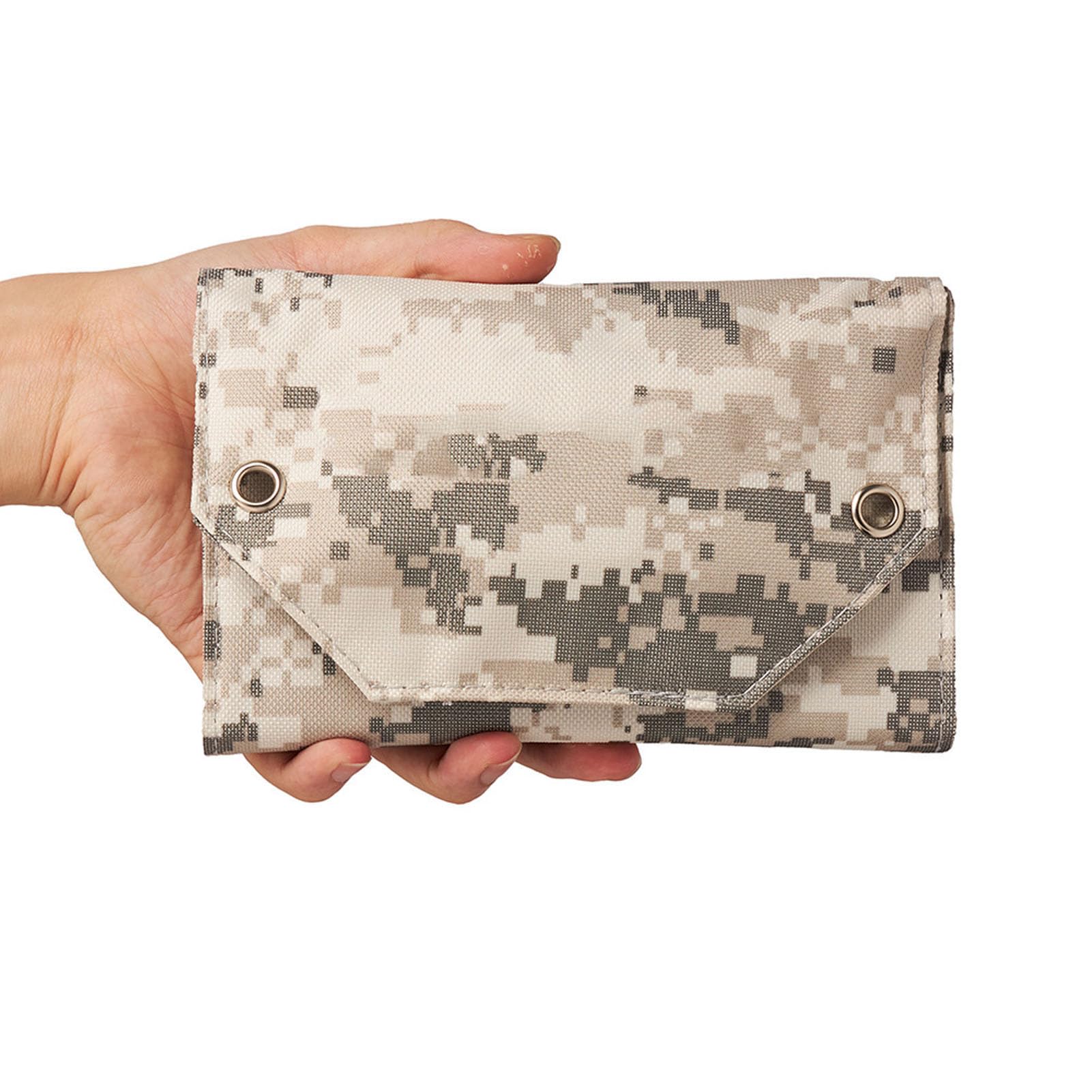 Chargeur Solaire Charger, Polysilicon et Oxford Tissu 6 Folds Chargeur Solaire Pliable étanche 5V 4A pour la Randonnée (Camouflage)