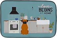 Vista 37 de Caroline's Treasures CK7824DDM - Tapete absorbente para secado de platos con diseño de bulldog inglés, rojo y blanco, para encimera de cocina, 14 x