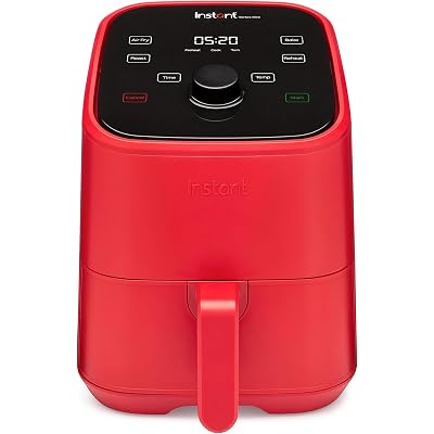 Instant Mini 4-in-1 Air Fryer 2L - Air Fry, Bake, Roast and Reheat-1300W Red