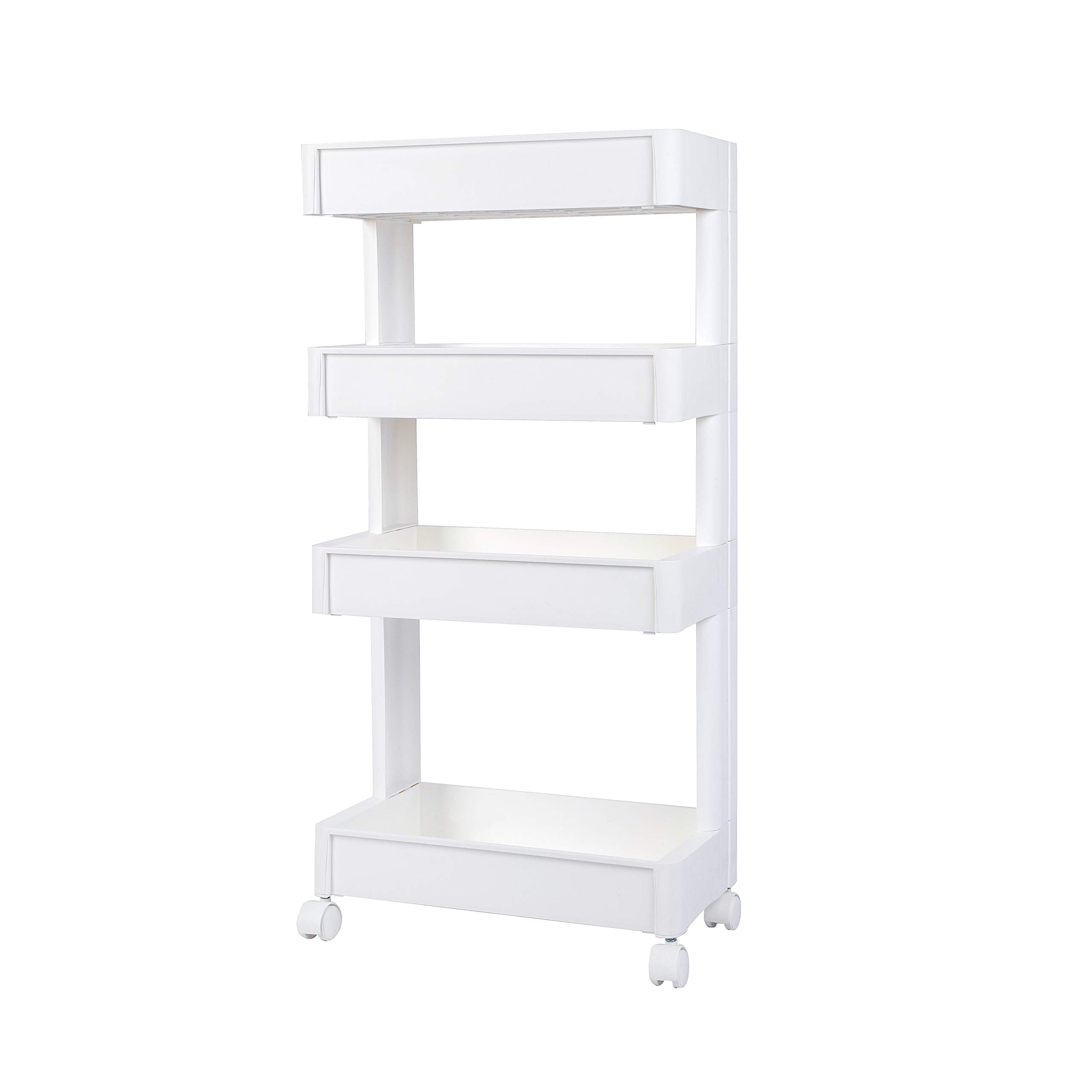 Novaliv Rollwagen 4 Etagen Schwarz - Mobiler Organizer Für Bad, Küche & Wohnung