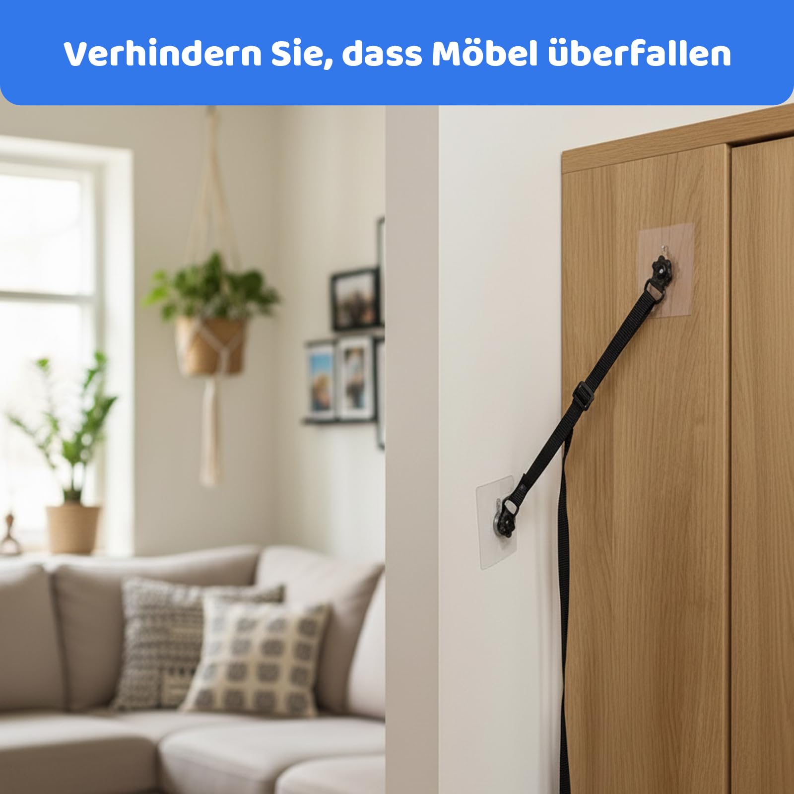1 Set Kippsicherung MöBel, Herdschutzgitter Kinder, Kippsicherung Schrank, Baby Sicherung, Kippsicherung FüR Fernseher, Einstellbar Fernseher Kipp Sicherung FüR Kinder- Und Babyschutz, Kein Bohren