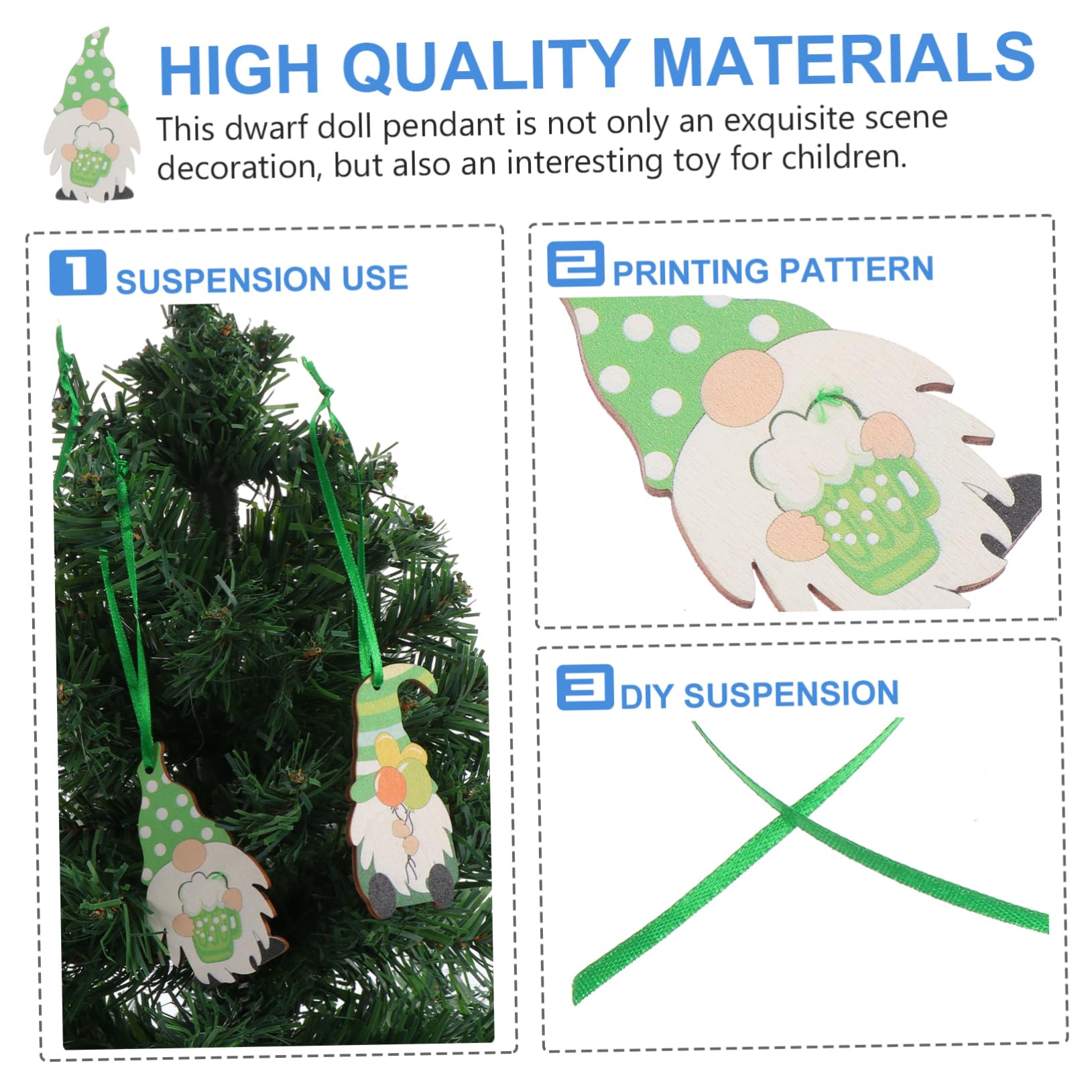 3 Sätze Gesichtslose Puppe Holzschild Wichteldekorationen für zu Hause Gnom-Plüschset Mini für kinderspielzeug Holzzwerg Anhänger Gnom-Anhänger zum Thema Festival