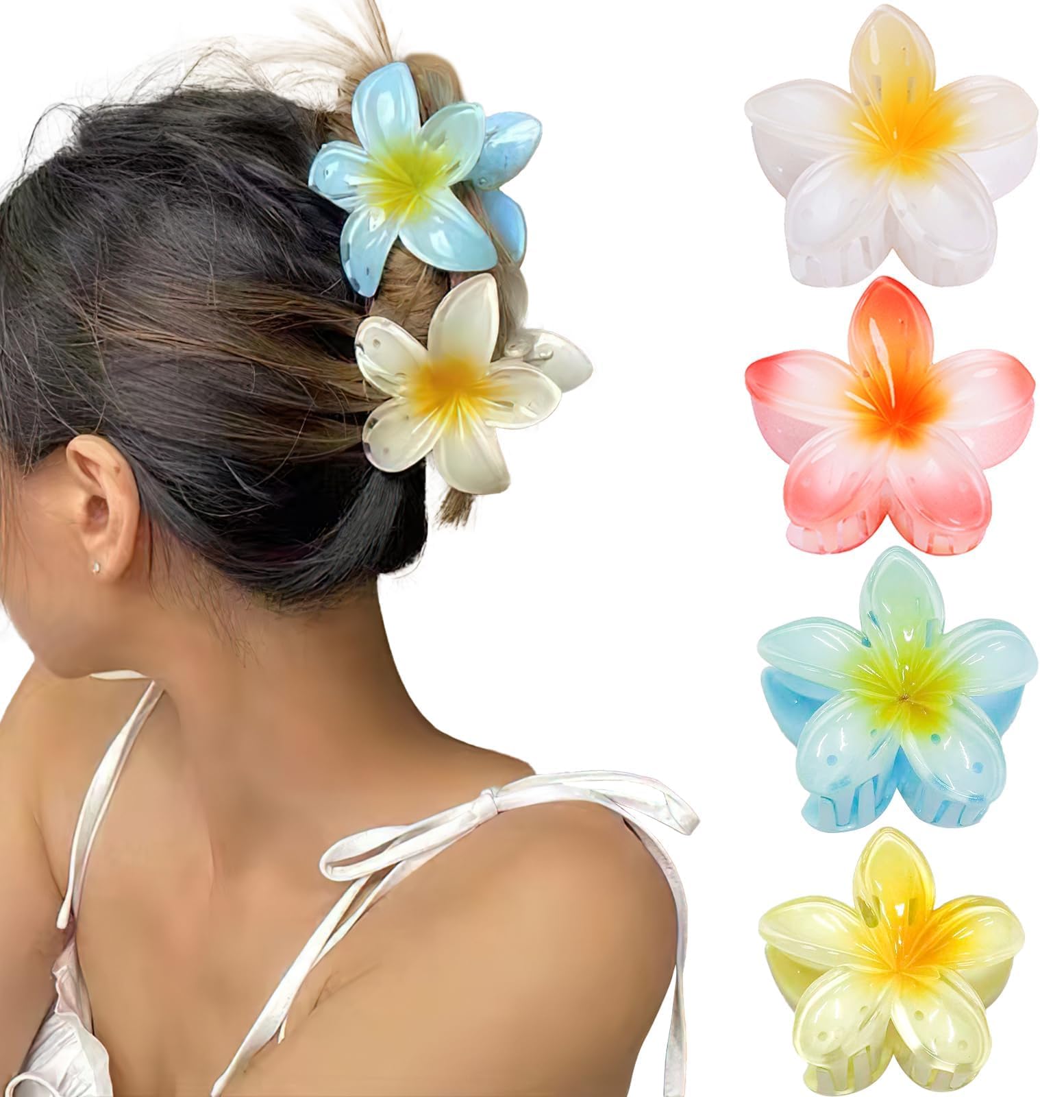 GQLV Flower Hair Claw Clips4PCS Large Claw Clips for Thick