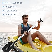 Vista 3 de Tradder 2 remos telescópicos plegables para kayak, remo de 21.3 a 41.7 pulgadas, remo de plástico de aluminio, remo de longitud ajustable