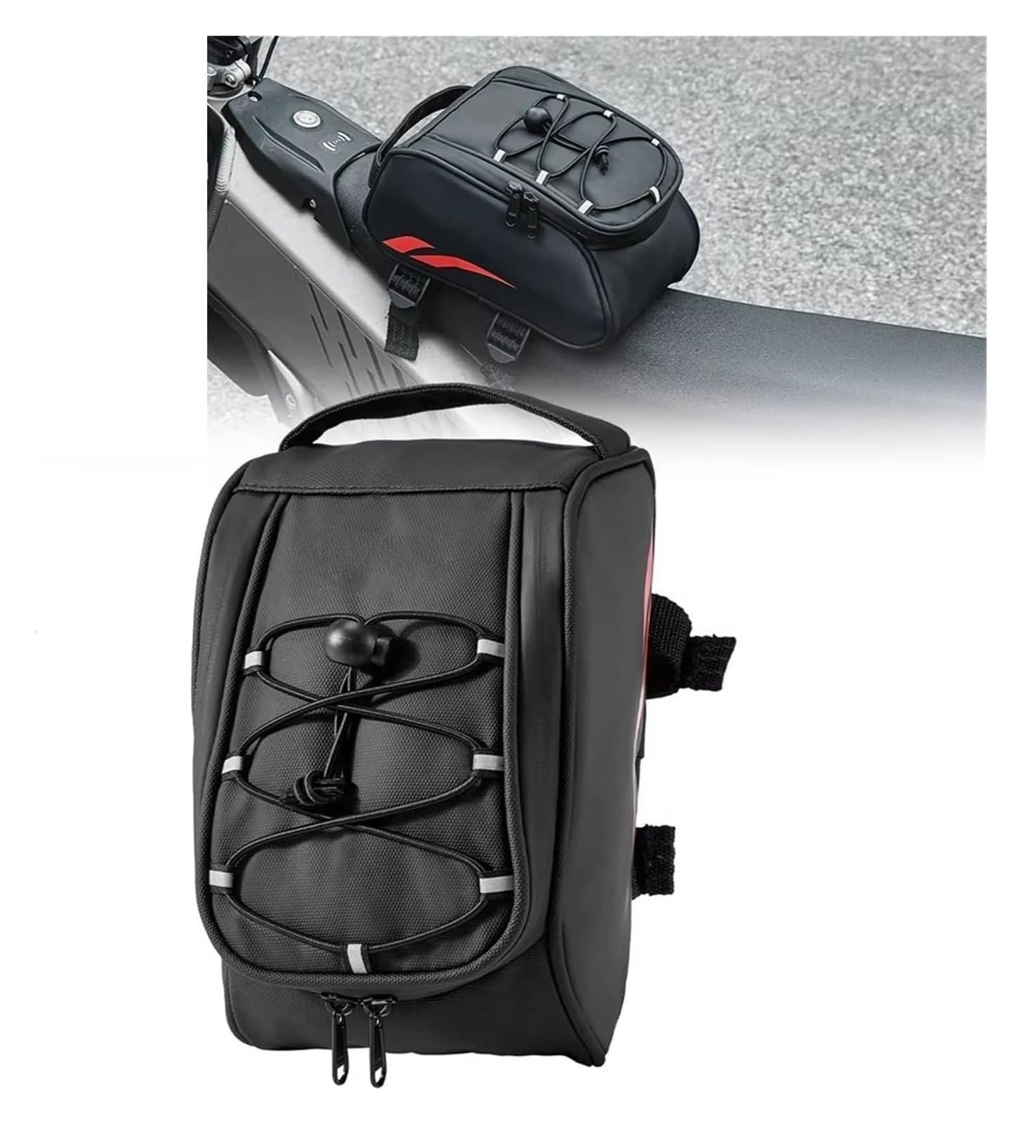 Moto Paraurti Borsa per Surron per Light per Bee per Super73 per Talaria Borsa Portautensili Centrale per Telaio Anteriore per Motocicletta Bagaglio Sella(Red)