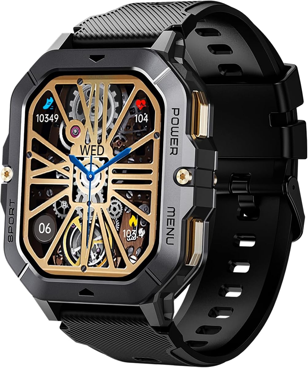 Da Fit Apex Pro, reloj inteligente resistente, reloj para exteriores con pantalla HD de 2,02" con AI GPT y esferas de reloj, llamadas Bluetooth, monitor dinámico de frecuencia cardíaca SpO2, más de 100 modos deportivos, batería de larga duración de 410 mAh