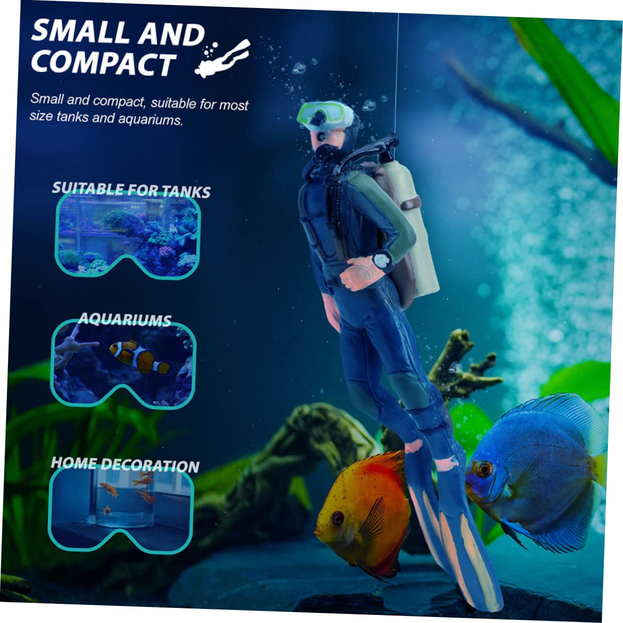 BESPORTBLE 8 Pièces Plongeur d'aquarium décor de Figurine d'action d'aquarium Ornements Miniatures Accessoires d'aquarium décor de Plongeur de Simulation Ménage Modèle Pierre décorer